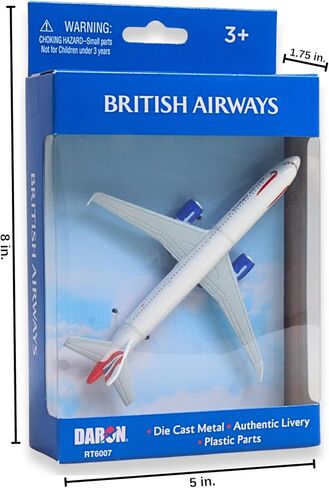 Daron British Airways A321 Union Jack Livery Single Planes Die-Cast Metal Collectible Airplane Toy with Plastic Parts for Ages 3+ in Kuwait