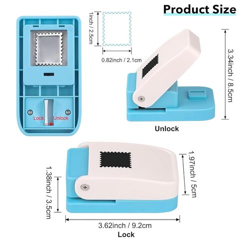 Rectangle-Shaped Postage Stamp Punch - Ideal for Paper Crafts, Scrapbooking & DIY Card Making | Scalloped Rectangle Lever Action Punch in Arts & Crafts Supplies in Saudi Arabia