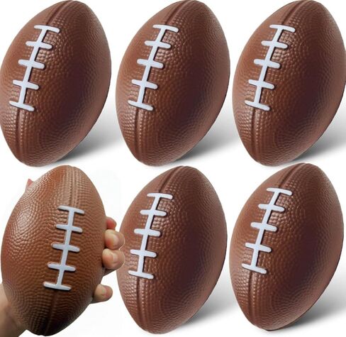 GiftExpress 12-Pack 6-Inch Foam Footballs, Soft Foam Toy Football Stress Balls for Kids, Football Party Favors, Classroom Rewards, Carnival Prizes, Game Day Decorations, Brown in Saudi Arabia