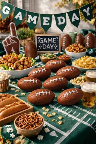 GiftExpress 12-Pack 6-Inch Foam Footballs, Soft Foam Toy Football Stress Balls for Kids, Football Party Favors, Classroom Rewards, Carnival Prizes, Game Day Decorations, Brown in Saudi Arabia