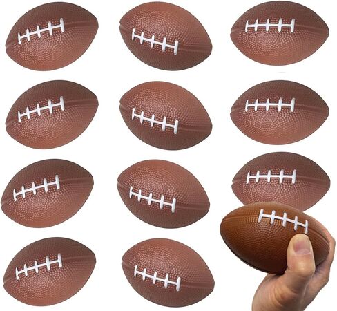 GiftExpress 12-Pack 6-Inch Foam Footballs, Soft Foam Toy Football Stress Balls for Kids, Football Party Favors, Classroom Rewards, Carnival Prizes, Game Day Decorations, Brown in Saudi Arabia