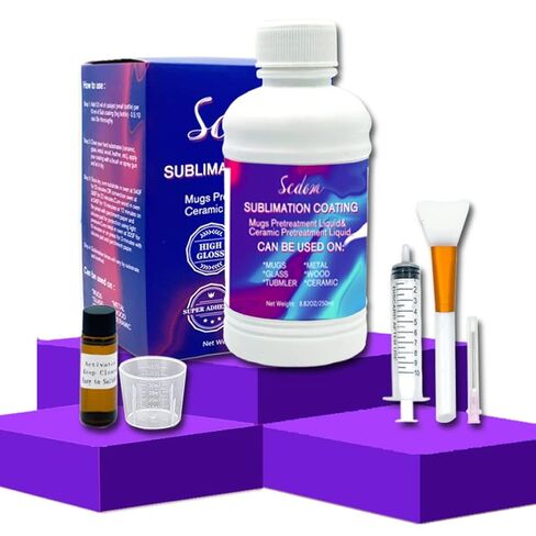 250ML Universal Sublimation Coating, Scdom Pretreatment Liquid Coating Fluid for Phones Case, Mug, Glass, Ceramic, Wood, Crystal, Metal, Acrylic, PVC, Stone, Leather, All Hard Surfaces Sublimation in Saudi Arabia