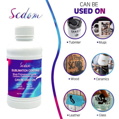 250ML Universal Sublimation Coating, Scdom Pretreatment Liquid Coating Fluid for Phones Case, Mug, Glass, Ceramic, Wood, Crystal, Metal, Acrylic, PVC, Stone, Leather, All Hard Surfaces Sublimation in Saudi Arabia