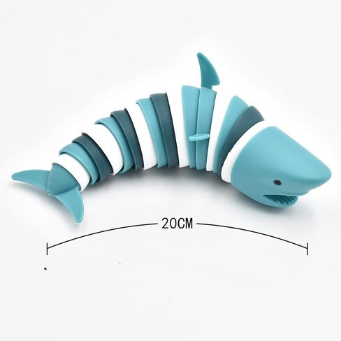 Fidget Slug, 3D Articulated Stretch Shark Stress Reliever, Sensory Stress Relief for Adults and Kids, Pressure Relieving and Anti-Anxiety Office Desk Toy (Multi-Color) in Saudi Arabia