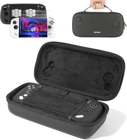 Carrying Case 3 in 1 Set for Legion Go S 2025, Accessories Included Large Capacity Hard Travel Pouch, Soft Silicone Protective Cover und 2 Pack Screen Protector, Portable - Black in Saudi Arabia