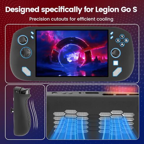 Carrying Case 3 in 1 Set for Legion Go S 2025, Accessories Included Large Capacity Hard Travel Pouch, Soft Silicone Protective Cover und 2 Pack Screen Protector, Portable - Black in Saudi Arabia