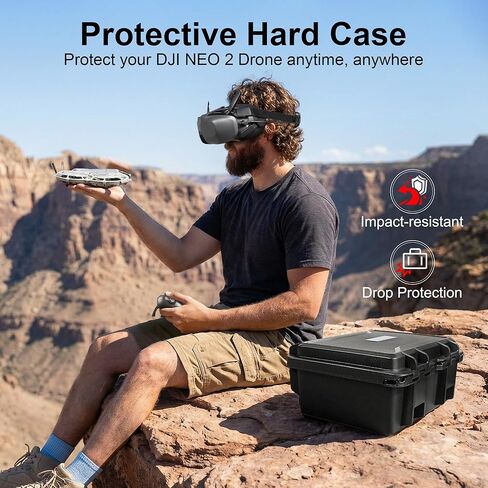 حقيبة حمل صلبة مقاومة للماء من Lekufee لطائرة DJI Neo 2 Drone، Fly More Combo، DJI RC 2، RC N3، Goggles N3/3، RC Motion 3، والملحقات (الجراب فقط) in Saudi Arabia