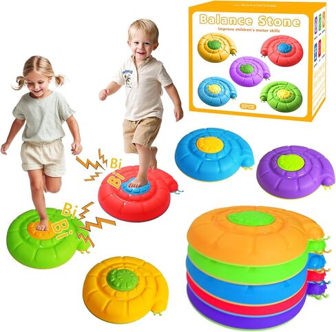 Stepping Stones for Kids, Toddler Valentines Day Gifts, 5 PCS Non-Slip Sensory Stepping Stones for Toddlers 1-3 with Sound to Promote Kid's Balance and Coordination Skills Indoor or Outdoor in Saudi Arabia
