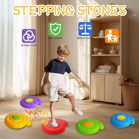 Stepping Stones for Kids, Toddler Valentines Day Gifts, 5 PCS Non-Slip Sensory Stepping Stones for Toddlers 1-3 with Sound to Promote Kid's Balance and Coordination Skills Indoor or Outdoor in Saudi Arabia