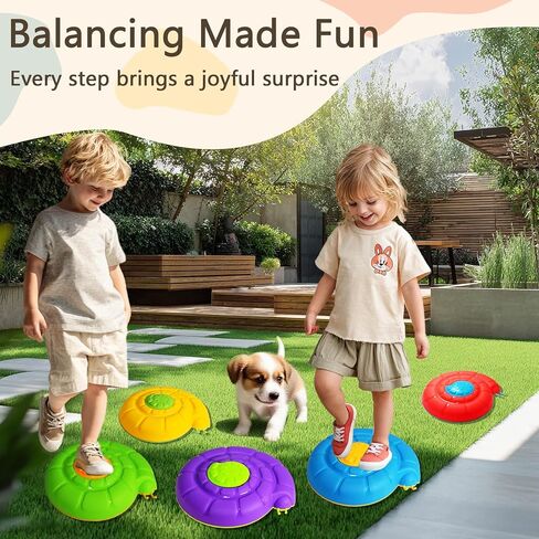 Stepping Stones for Kids, Toddler Valentines Day Gifts, 5 PCS Non-Slip Sensory Stepping Stones for Toddlers 1-3 with Sound to Promote Kid's Balance and Coordination Skills Indoor or Outdoor in Saudi Arabia