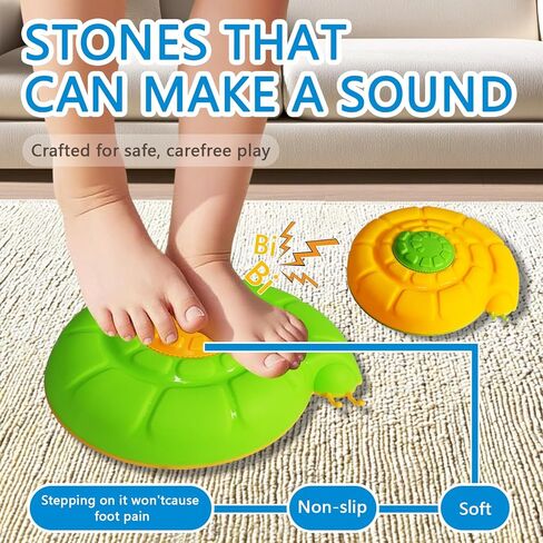 Stepping Stones for Kids, Toddler Valentines Day Gifts, 5 PCS Non-Slip Sensory Stepping Stones for Toddlers 1-3 with Sound to Promote Kid's Balance and Coordination Skills Indoor or Outdoor in Saudi Arabia