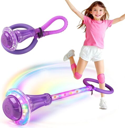Dolanus Skip Toys for 5-12 Year Old Kids, Girls Birthday Gifts for Age 5 6 7 8 9 10 11 12, Outdoor Outside Sports Games, Girls Toys Age 6-8 8-13, Portable Colorful Flash Wheel Swing Ball (Pink) in Saudi Arabia