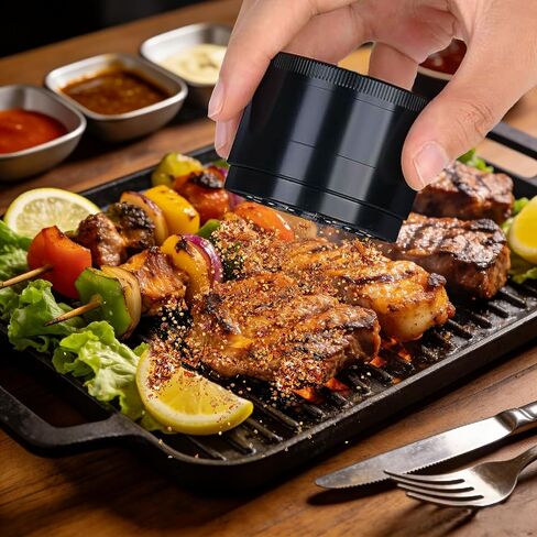 أدوات المطبخ مطحنة التوابل مقاس 2.5 بوصة، أسنان حادة للطحن الدقيق باللون الأسود in Kuwait