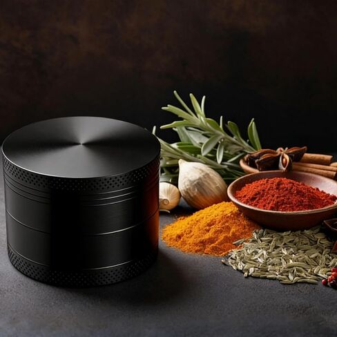 أدوات المطبخ مطحنة التوابل مقاس 2.5 بوصة، أسنان حادة للطحن الدقيق باللون الأسود in Kuwait