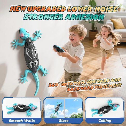 KETIEE RC جدار الزاحف أبو بريص: لعبة تسلق الجدار أبو بريص للأطفال، سحلية تسلق التحكم عن بعد مع عيون متوهجة LED، قابلة للشحن سقف الأرض الزحف لعبة الروبوت الهدايا للبنين الفتيات 3+ سنوات من العمر in Kuwait