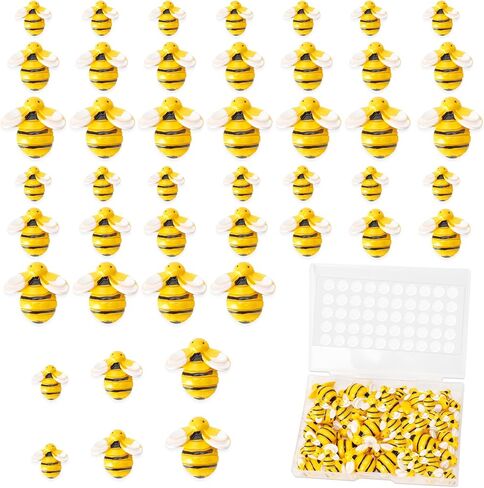 50 قطعة من نحل الراتنج الصغير، 3 أحجام من نحل عسل الراتنج للحرف اليدوية، زخارف حيوانات النحل البلاستيكية ثلاثية الأبعاد، زخارف ديكور النحل المسطح للحرف اليدوية، إكليل القصاصات، لوازم حفلات أعياد الميلاد بطابع النحل in Kuwait