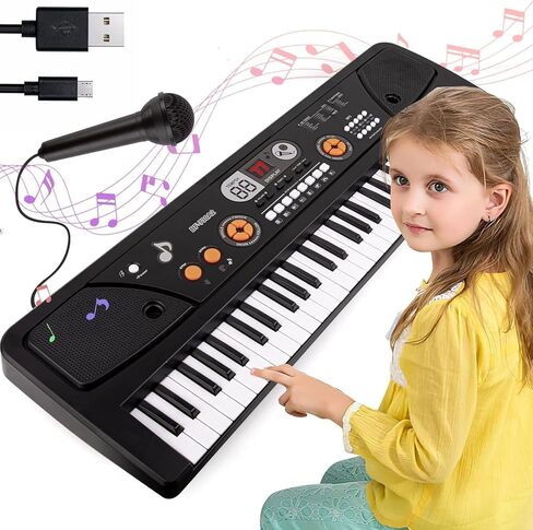 Kids Piano Keyboard, 49 Key Electric Piano with Microphone in Saudi Arabia