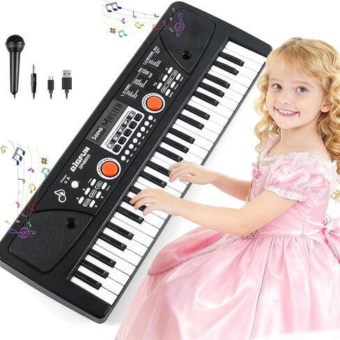Kids Keyboard Piano, 61 Keys Electric Piano Keyboard for Kids with Microphone MP3 Function Led Display Educational Musical Toys Birthday Xmas Gifts for Toddlers Boys Girls Ages 3 5 7 9 12 in Saudi Arabia