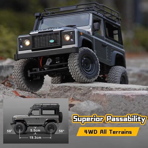 MN-99S RC Car, 1:12 Scale RC Rock Crawler, 4WD Off-Road RC Truck RTR, 2.4G Remote RC Land Rover Vehicle Models for Adults Hobby Gifts (Gray) in Saudi Arabia