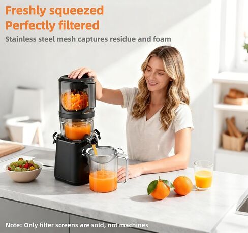 Juicer Strainer for Nama J2,juice strainer after juicing,Fine Mesh Filter Screen Compatible with Nama J2 Cold Press Juicer, Bilateral handles-304 Stainless Steel Easy Clean(for most containers) in Saudi Arabia