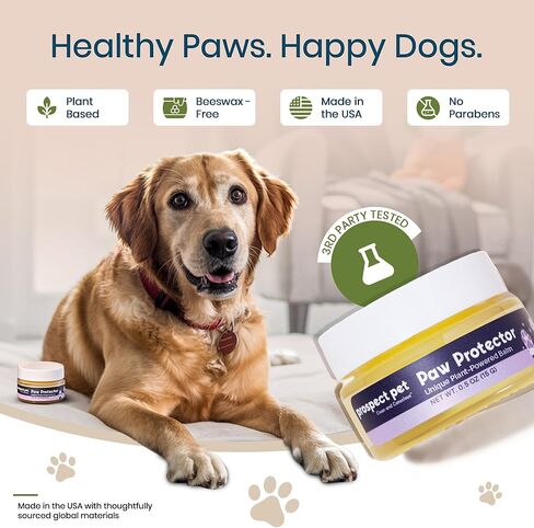 Paw Protector - Dog Paw Balm, Moisturizer & Soother for Dry, Cracked Pads and Noses with Shea Butter, Coconut Oil, Lick Safe, Beeswax-Free, Hot Pavement & Cold Weather Protection, 0.5 oz in Kuwait