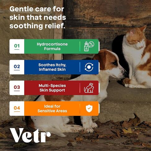 جل هيدروكورتيزون لتخفيف الجلد من vetr - دعم موضعي لحكة الجلد والبقع الساخنة - 4 أونصة (120 مل) - مركب بيطري في الولايات المتحدة الأمريكية in Kuwait