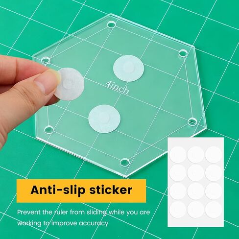 6Pieces Hexagon Quilting Templates Set, Acrylic Quilting Rulers and Templates with 1/4 Inch Seam for Precise Sewing Cutting DIY Manual Crafts(Size:6pcs) in Kuwait