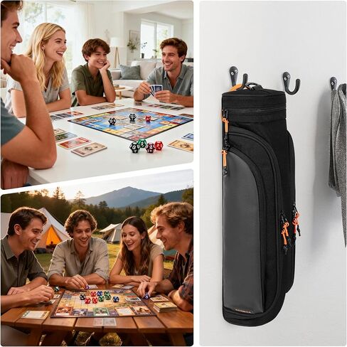 حقيبة أنبوبية من Playmat تناسب قطعتين من سجادات اللعب بعرض 14 بوصة × طول 24 بوصة، وأنبوب سجادة لعب مزدوج للألعاب مع جيب نرد لبساط ألعاب TCG MTG، وحقيبة حاوية تخزين بساط اللعب مع حزام كتف (براءة اختراع) in Saudi Arabia