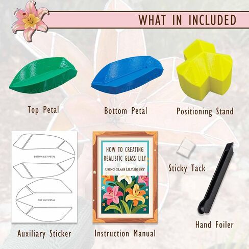 رقصة زجاجية ملونة للزنبق ثلاثي الأبعاد، قالب رقصة زجاجية ملونة مع أداة إحباط يدوية لزجة in Kuwait