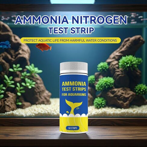 Ammonia Fish Tank Test Strips(50 Count)-Monitor Aquariums and aquaculture Ponds Water Quality for Saltwater & Freshwater in Kuwait