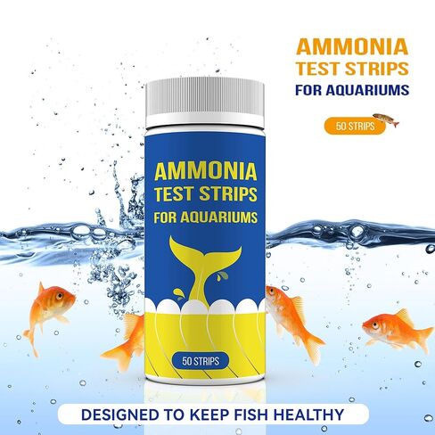 Ammonia Fish Tank Test Strips(50 Count)-Monitor Aquariums and aquaculture Ponds Water Quality for Saltwater & Freshwater in Kuwait