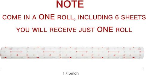 WRAPAHOLIC Wrapping Paper Sheet - Red and Pink Design for Wedding, Valentine's Day, Birthday, Holiday, Baby Shower - 1 Roll Contains 6 Sheets - 17.5 inch X 39.3 inch Per Sheet in Saudi Arabia