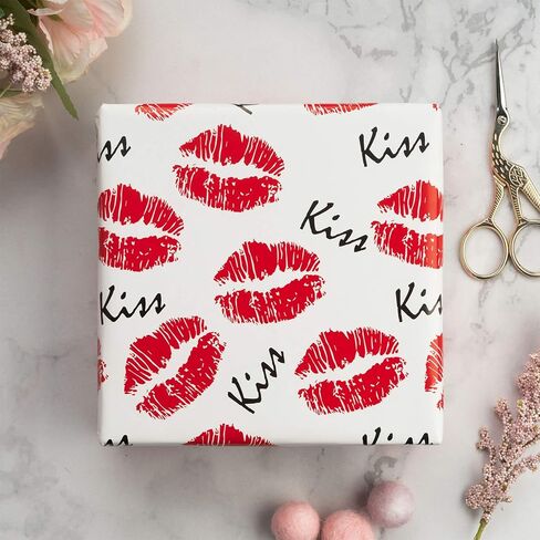 WRAPAHOLIC Wrapping Paper Sheet - Red and Pink Design for Wedding, Valentine's Day, Birthday, Holiday, Baby Shower - 1 Roll Contains 6 Sheets - 17.5 inch X 39.3 inch Per Sheet in Saudi Arabia