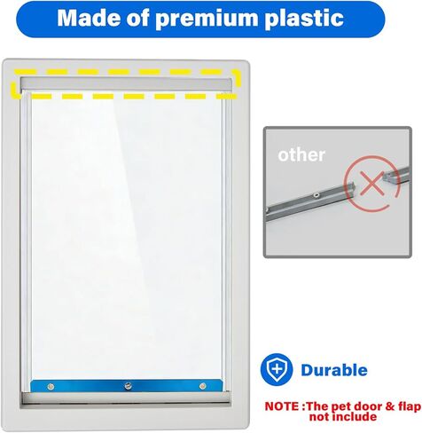 1pcs Plastic Replacement Bracket Compatible with Extra-Large Ideal Pet Products Designer Series Plastic Pet Door 10.5" x 15" Flap, Easy Installation with Screws in Kuwait