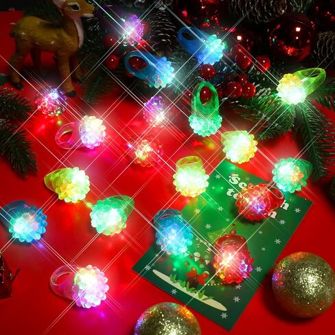 Charniol 200 Pack Light up Rings Novelty Glow In The Dark Rings In 6 Colors Flashing Led Ring Colorful Shining Soft Jelly Rubber for Adult Party Favors Concert Show Supplies in Saudi Arabia