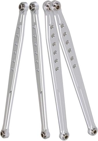 Mxfans Silver Aluminum SCX0007 SCX0010 Front & Rear Suspension Link Rod Linkage for AXIAL SCX10 Electric 4WD RC1:10 Car Set of 2 in Saudi Arabia