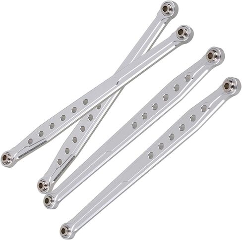 Mxfans Silver Aluminum SCX0007 SCX0010 Front & Rear Suspension Link Rod Linkage for AXIAL SCX10 Electric 4WD RC1:10 Car Set of 2 in Saudi Arabia