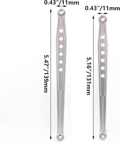Mxfans Silver Aluminum SCX0007 SCX0010 Front & Rear Suspension Link Rod Linkage for AXIAL SCX10 Electric 4WD RC1:10 Car Set of 2 in Saudi Arabia