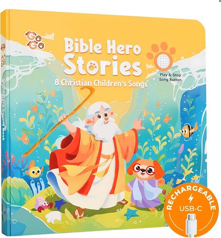 GO GO Jesus Loves Me Sound Book, 10 Christian Songs, USB-C Rechargeable, Musical Learning Toy for Toddlers 1-3 in Saudi Arabia