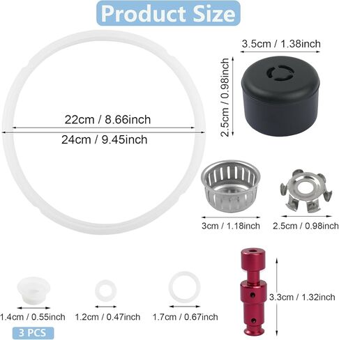 10 قطع غيار لـ Instantpot لـ IP Pro/Pro Plus 6 QT، Duo Evo Plus 6 QT، تتضمن حلقة إغلاق صمام تحرير البخار، صمام عائم، درع مضاد للكتلة، دعامة كفن مضادة للحجب in Kuwait