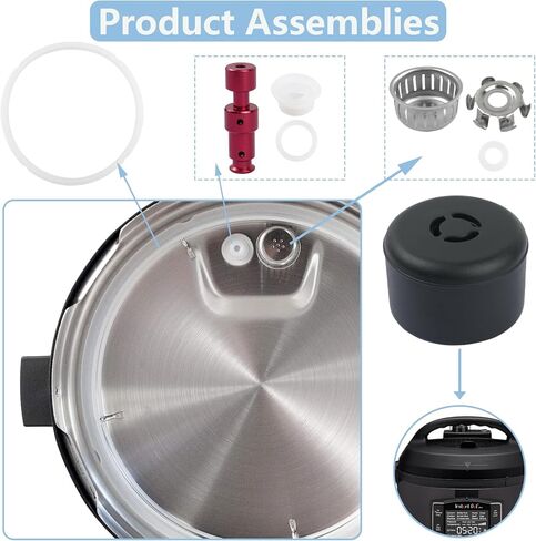 10 قطع غيار لـ Instantpot لـ IP Pro/Pro Plus 6 QT، Duo Evo Plus 6 QT، تتضمن حلقة إغلاق صمام تحرير البخار، صمام عائم، درع مضاد للكتلة، دعامة كفن مضادة للحجب in Kuwait