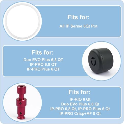 10 قطع غيار لـ Instantpot لـ IP Pro/Pro Plus 6 QT، Duo Evo Plus 6 QT، تتضمن حلقة إغلاق صمام تحرير البخار، صمام عائم، درع مضاد للكتلة، دعامة كفن مضادة للحجب in Kuwait