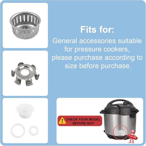 10 قطع غيار لـ Instantpot لـ IP Pro/Pro Plus 6 QT، Duo Evo Plus 6 QT، تتضمن حلقة إغلاق صمام تحرير البخار، صمام عائم، درع مضاد للكتلة، دعامة كفن مضادة للحجب in Kuwait
