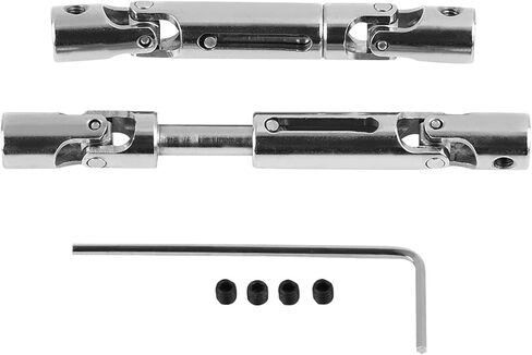 عمود محرك RC، 2 قطعة أعمدة محرك معدنية، مجموعة عمود نقل سيارة RC الصلبة، ملحقات ترقيات متوافقة مع شاحنة عسكرية RC بمقياس 1/16 WPL، 2.36 × 0.31 بوصة، فضي in Kuwait