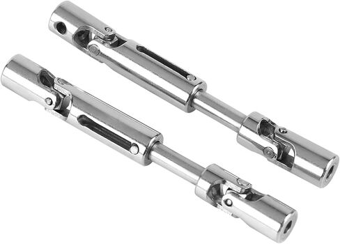 عمود محرك RC، 2 قطعة أعمدة محرك معدنية، مجموعة عمود نقل سيارة RC الصلبة، ملحقات ترقيات متوافقة مع شاحنة عسكرية RC بمقياس 1/16 WPL، 2.36 × 0.31 بوصة، فضي in Kuwait