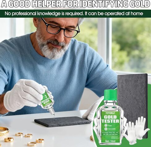 طقم اختبار الذهب، طقم اختبار الذهب 10k 14k 18k 22k 24K جهاز اختبار المعادن الثمينة من الفضة والبلاتين مع حلول 10 جرام، حجر اختبار، كشف الذهب الحقيقي والمعادن الثمينة in Kuwait