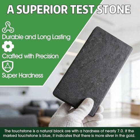 طقم اختبار الذهب، طقم اختبار الذهب 10k 14k 18k 22k 24K جهاز اختبار المعادن الثمينة من الفضة والبلاتين مع حلول 10 جرام، حجر اختبار، كشف الذهب الحقيقي والمعادن الثمينة in Kuwait