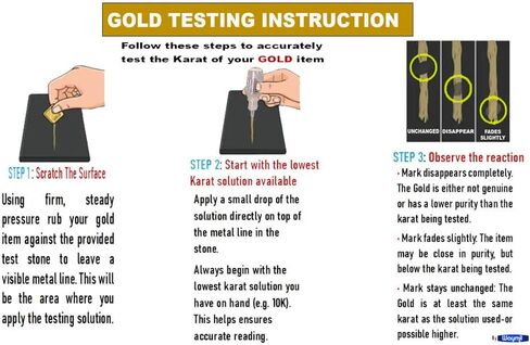 Waytest 10K Gold Testing Solution Purity Determiner Jewelry Scrap Precious Metal 12 Bottles in Saudi Arabia