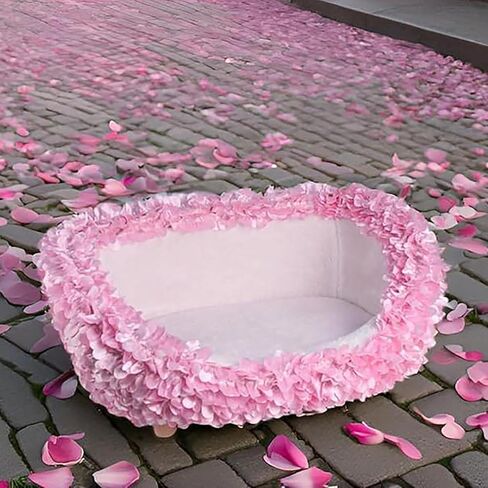 halinfer Luxury Pink Petal Pet Sofa for Small to Medium Cats and Dogs, Up to 20 Pounds, The Hortensia Cat Sofa for Living Room and Bedroom Pet Furniture (Pink, Petal) in Saudi Arabia