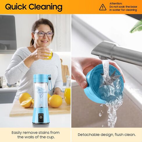 Portable Blender Personal Size Blender - Shakes and Smoothies, Cordless & USB Rechargeable, Lightweight with BPA-Free Cup Suit in Picnic/Sports/Office in Kuwait